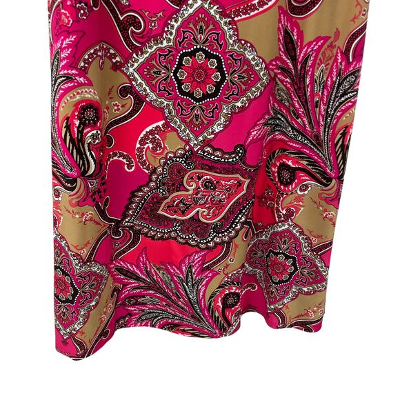 Jude Connally Sleeveless Pink Coral Paisley Print Jude Cloth Shift Dress Small - Picture 2 of 6